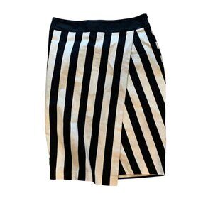 Bold Striped Wrap Skirt